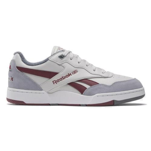 Reebok Men`s Walking Premium Leather Shoes Rubber Outsole Shock Absorbing Steely Fog / Cold Grey 3 / Classic Maroon
