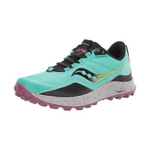 Saucony Women`s Peregrine 12 Trail Running Shoe 8.5 Cool Mint/acid - Blue