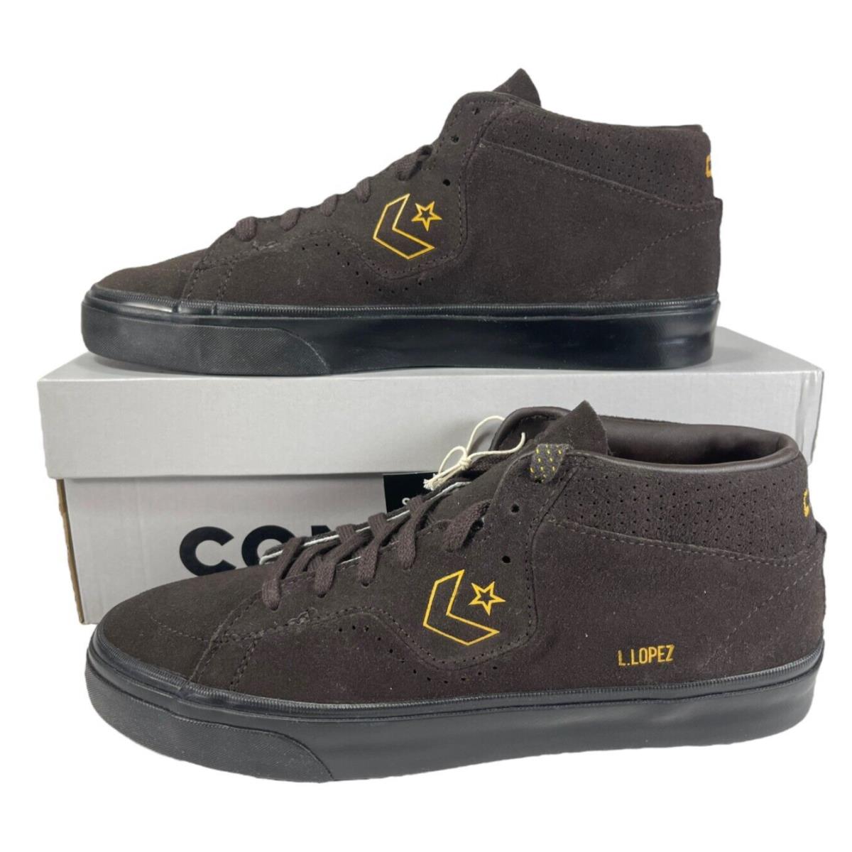Converse Louie Lopez Pro Mid Suede Leather Brown Sneaker A01247C Men`s Size 9