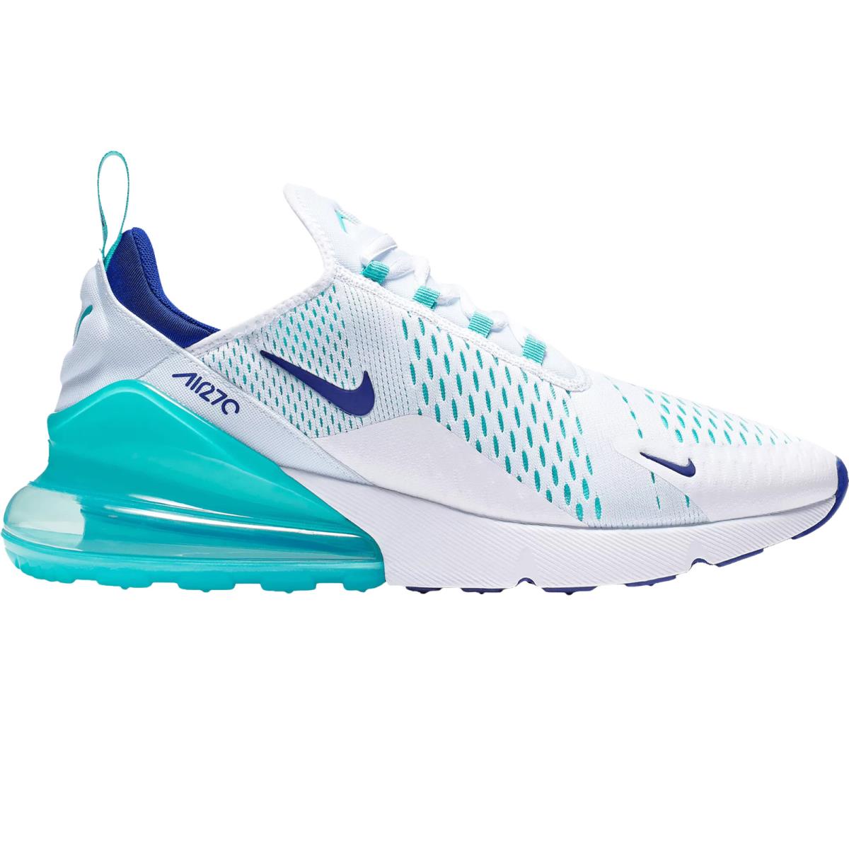 Nike Air Max 270 Men`s Casual Shoes All Colors US Sizes 7-14 White/Hyper Jade/Deep Royal Blue