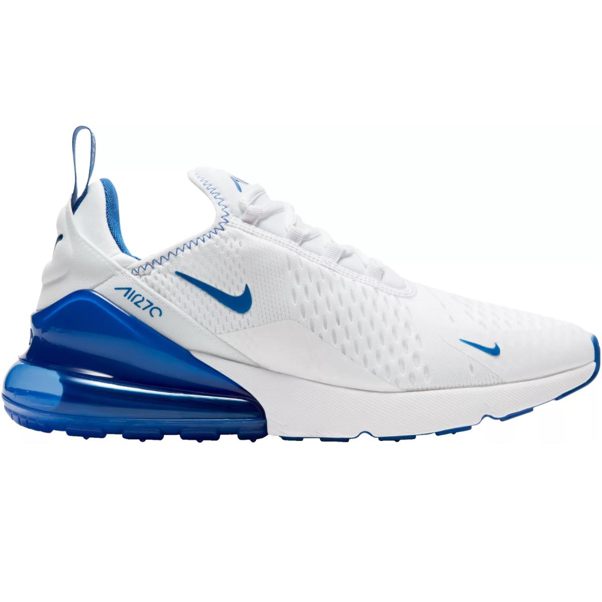 Nike Air Max 270 Men`s Casual Shoes All Colors US Sizes 7-14 White/Racer Blue/Game Royal