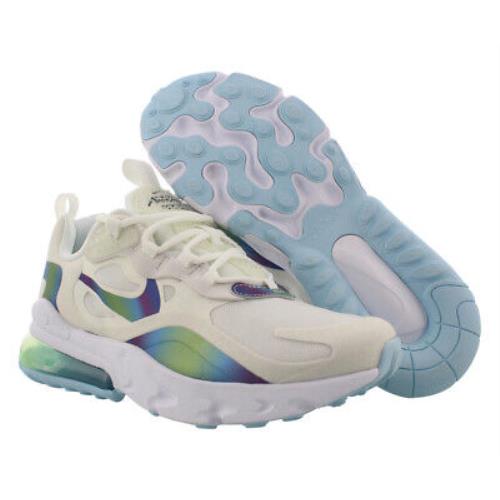 Nike Air Max 270 React Girls Shoes - Summit White/Multi-Color , White Main