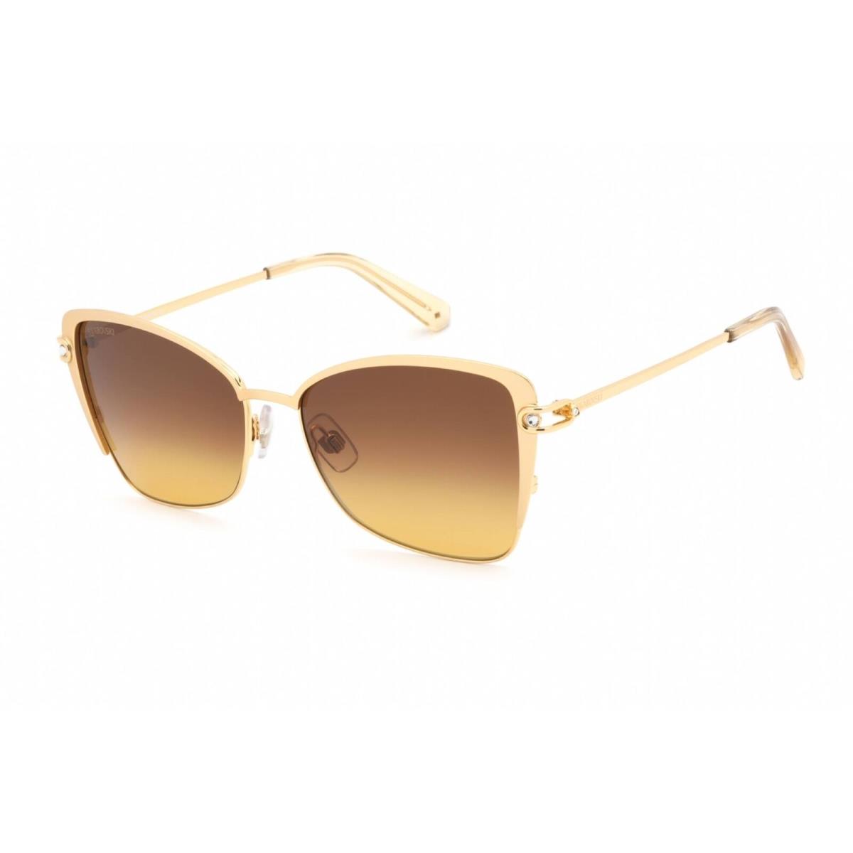 Swarovski Women`s Sunglasses Matte Deep Gold Metal Butterfly Frame SK0314 31F