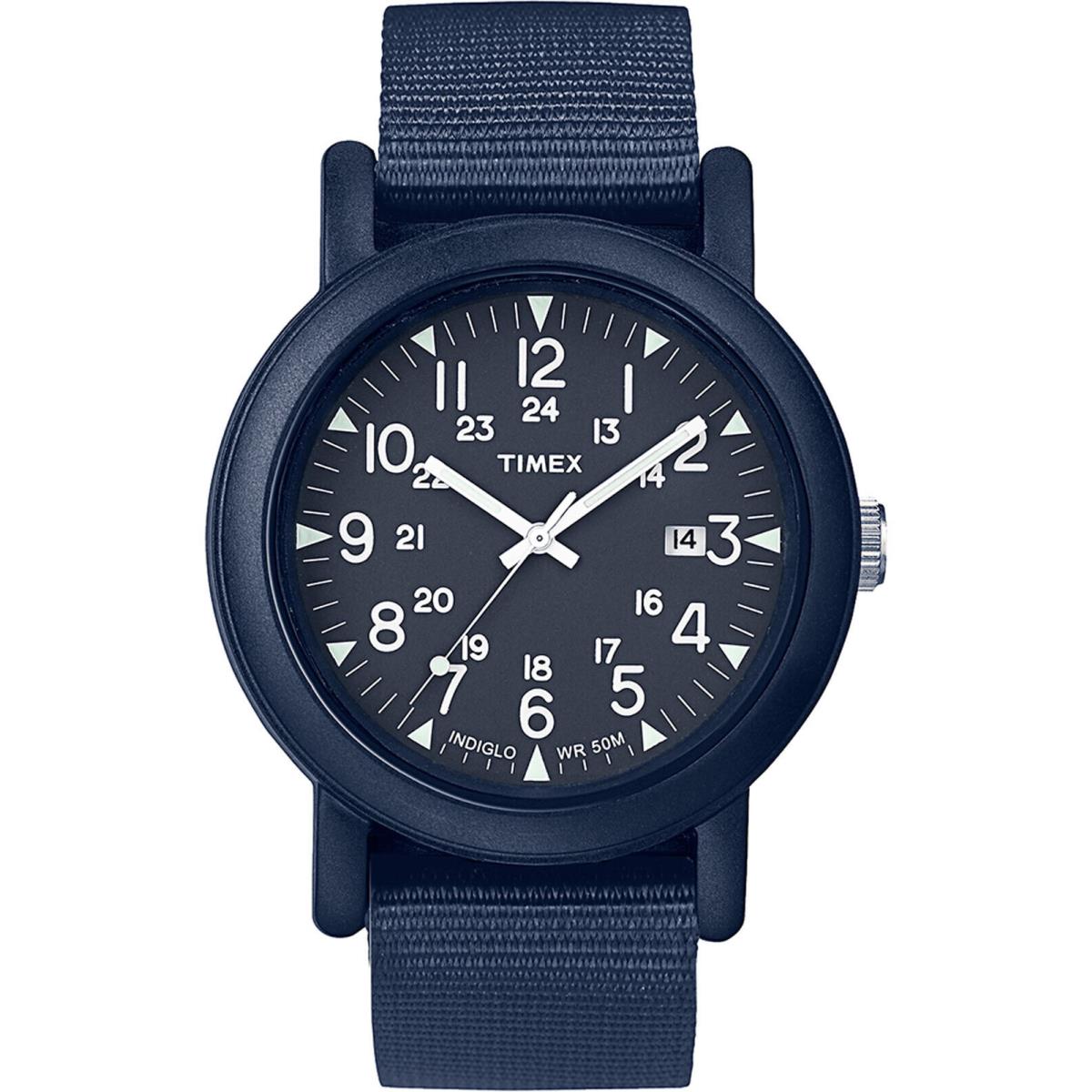 Timex TW2P62600 Camper Men`s Analog Round Watch Blue Nylon Strap