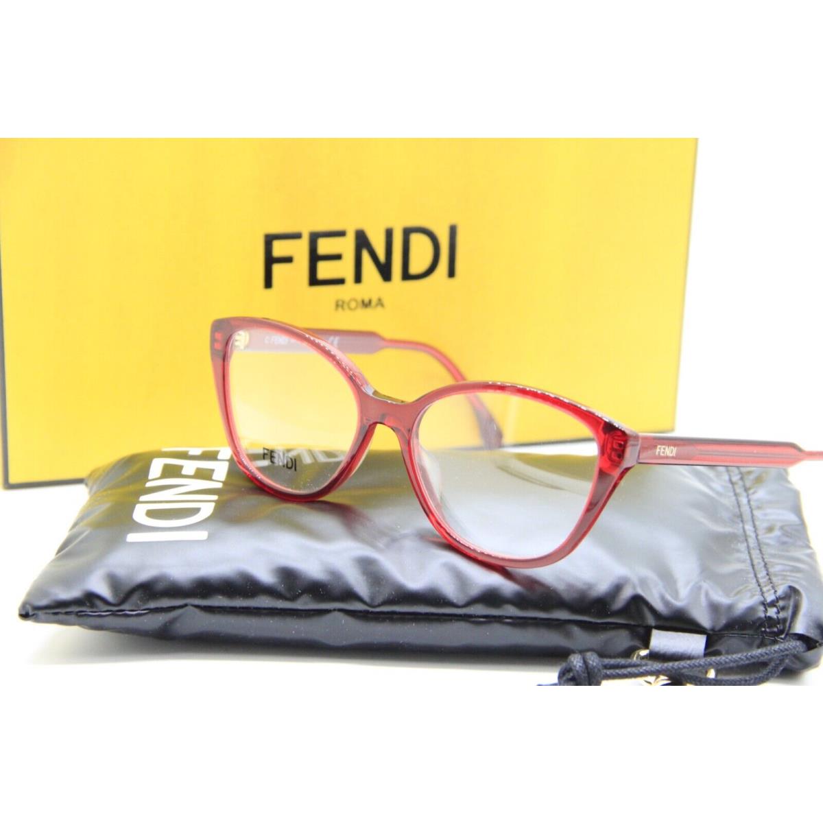 Fendi FE 50014I 066 Burgundy Red Eyeglasses W/case 53-16