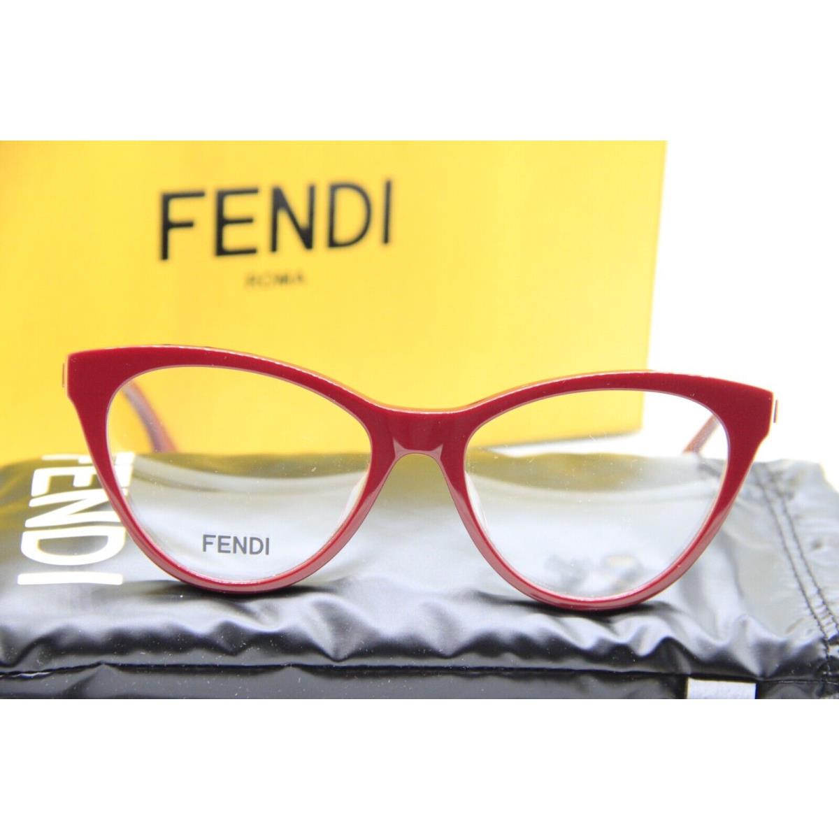 Fendi FE 50017I 066 Burgundy Eyeglasses W/case 53-17