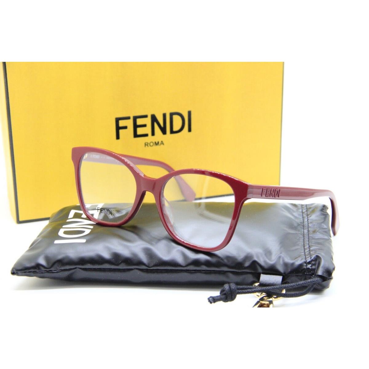 Fendi FE 50018I 066 Burgundy Eyeglasses W/case 54-18