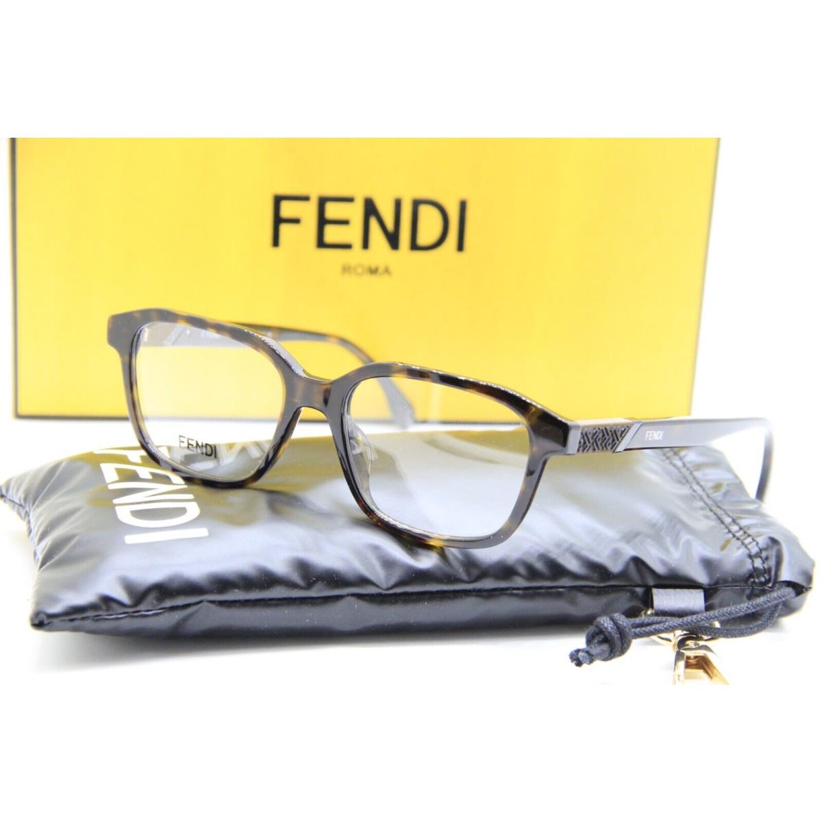 Fendi FE 50028I 052 Havana Eyeglasses W/case 53-17