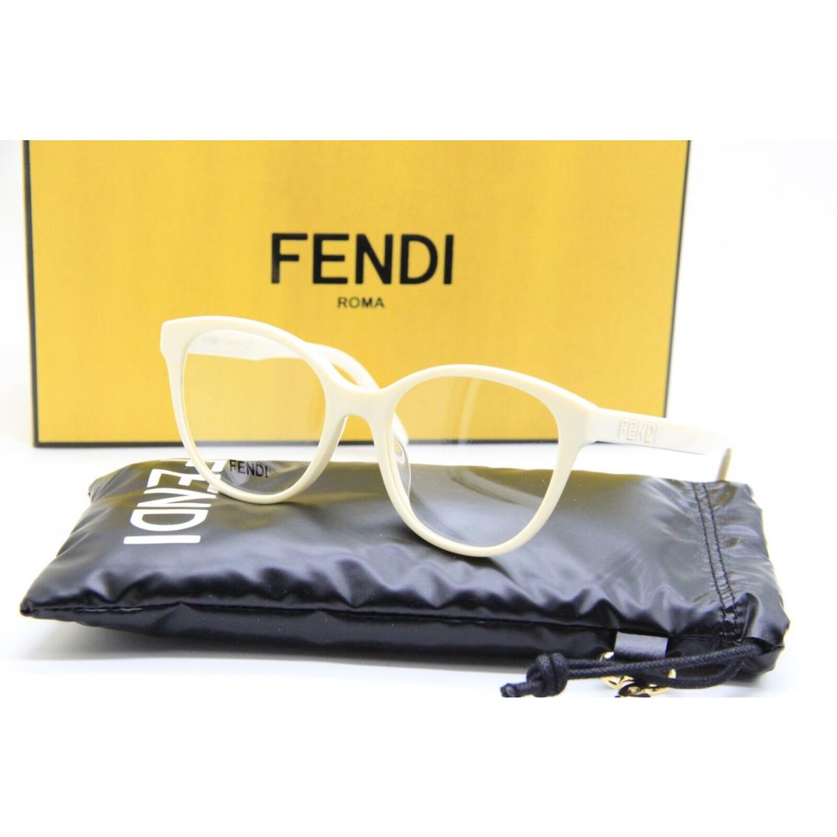 Fendi FE 50024I 025 White Eyeglasses W/case 52-18