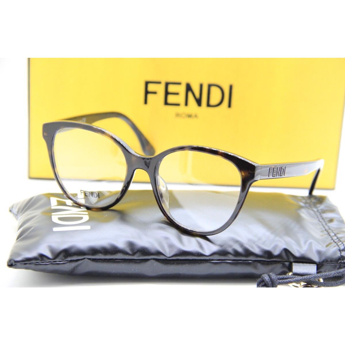 Fendi FE 50024I 053 Havana Eyeglasses W/case 52-18