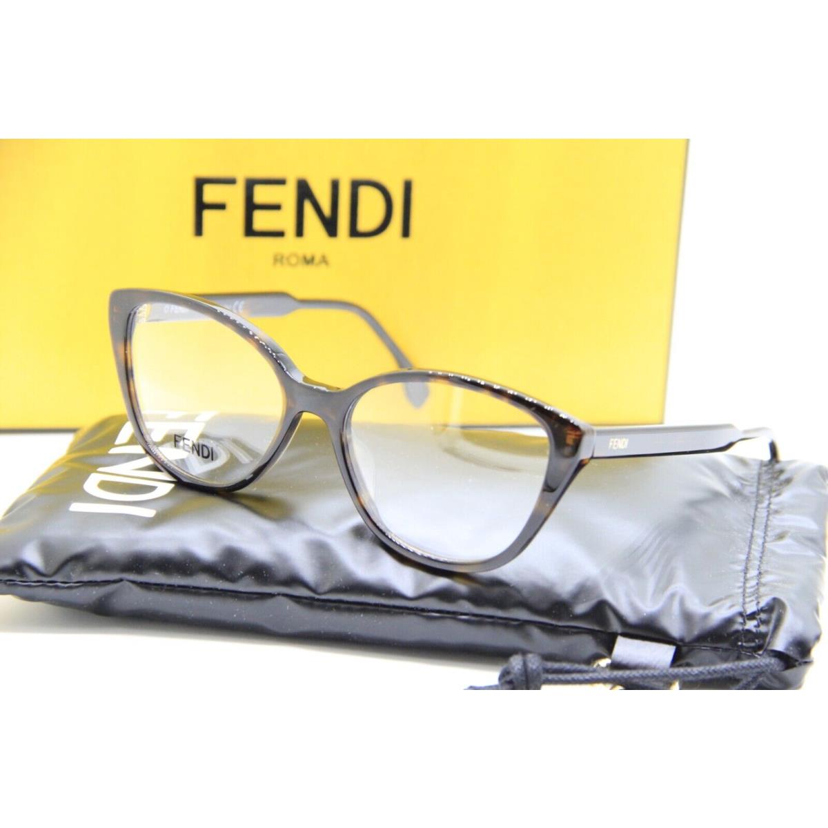 Fendi FE 50014I 052 Havana Eyeglasses W/case 53-16