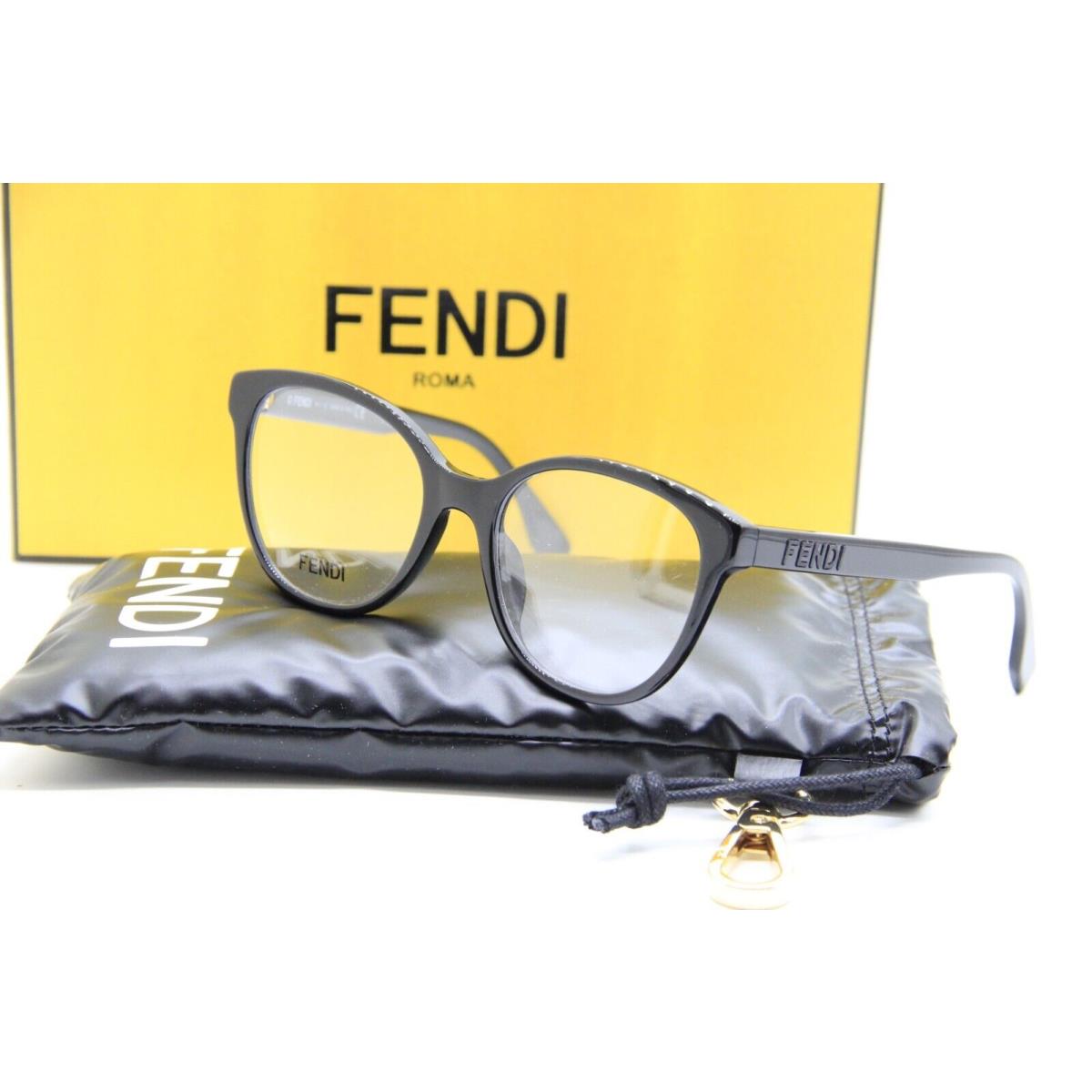 Fendi FE 50024I 001 Black Eyeglasses W/case 52-18