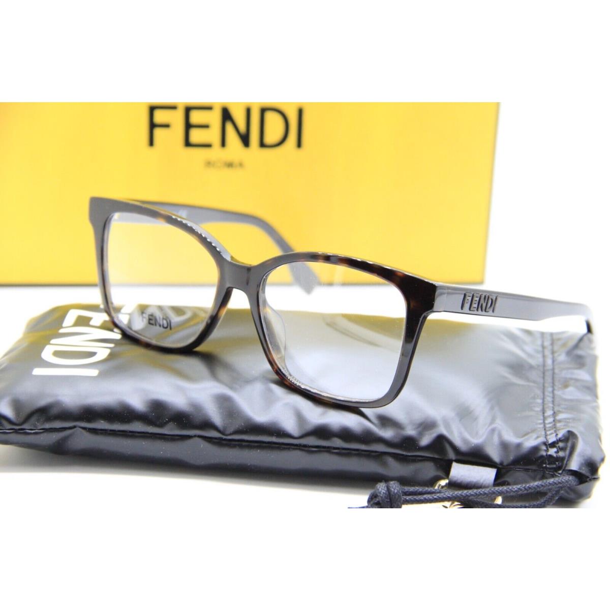 Fendi FE 50016I 052 Havana Eyeglasses W/case 52-15