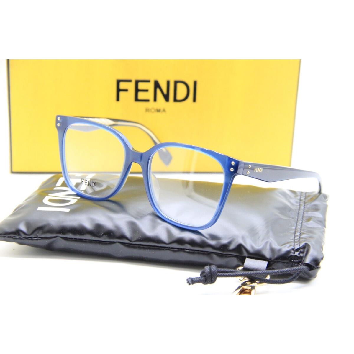 Fendi FE 50004I 090 Blue Eyeglasses W/case 53-17