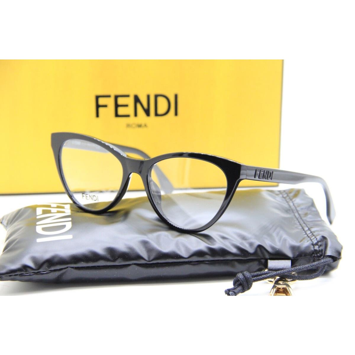 Fendi FE 50017I 001 Black Eyeglasses W/case 53-17