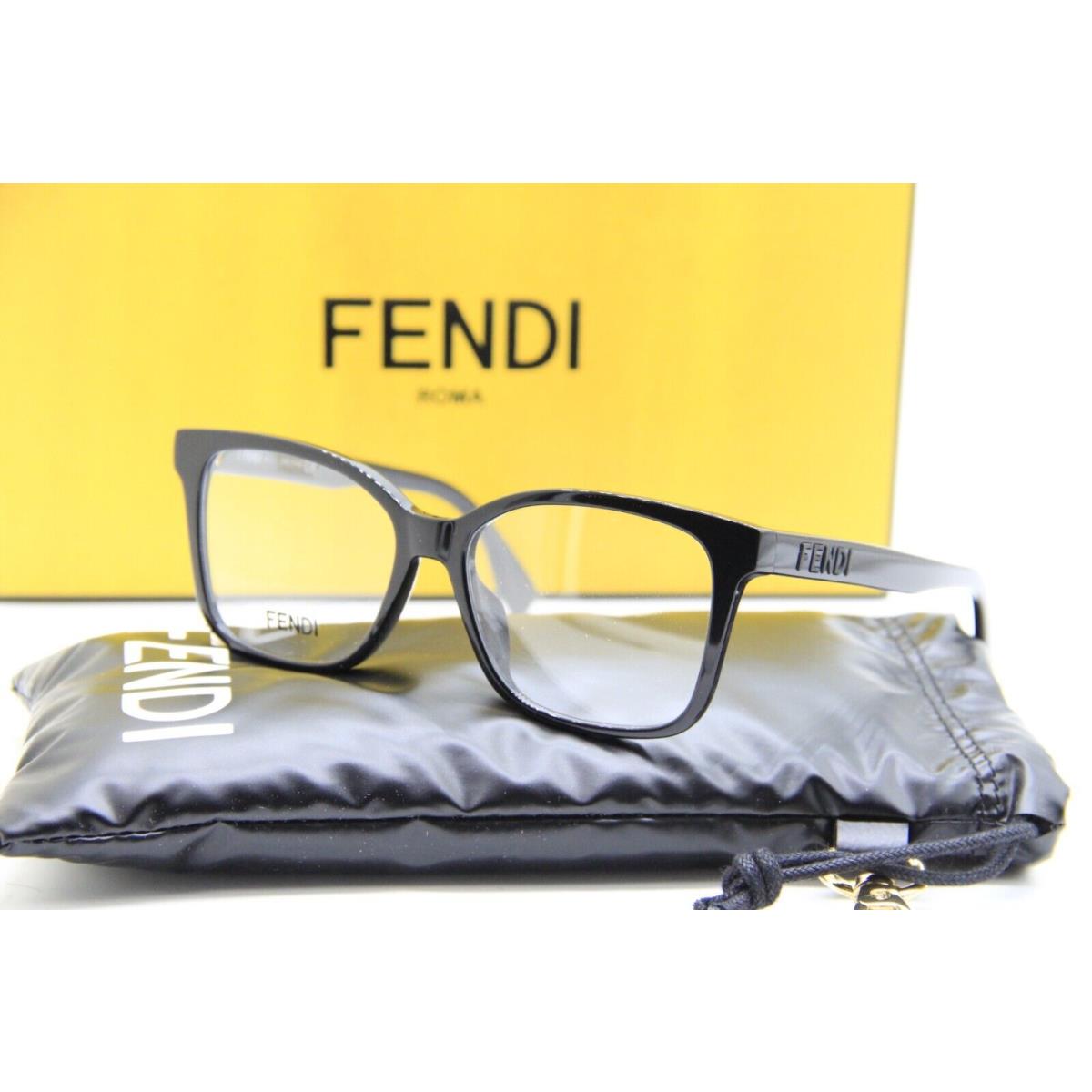 Fendi FE 50016I 001 Black Eyeglasses W/case 52-15