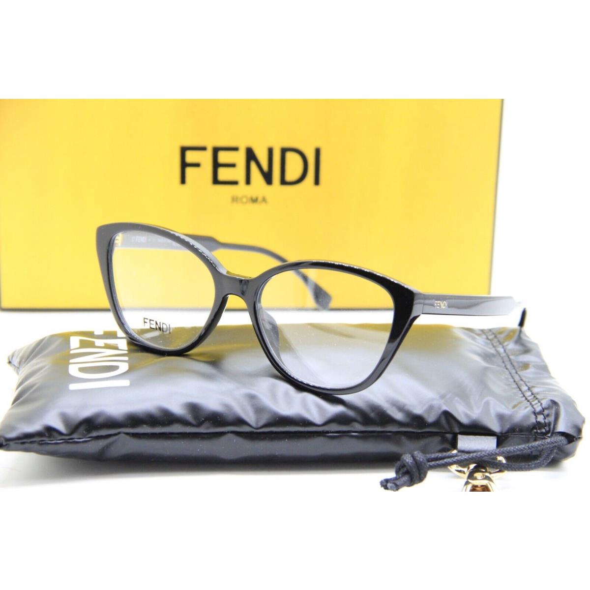 Fendi FE 50014I 001 Black Eyeglasses W/case 53-16