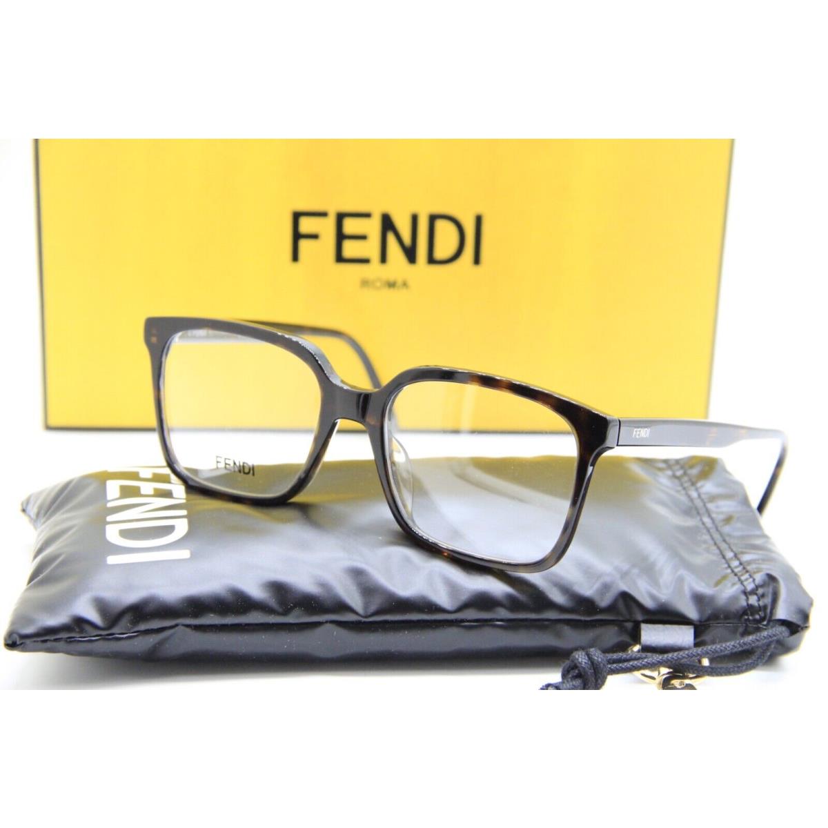 Fendi FE 50032I 052 Havana Eyeglasses W/case 55-18