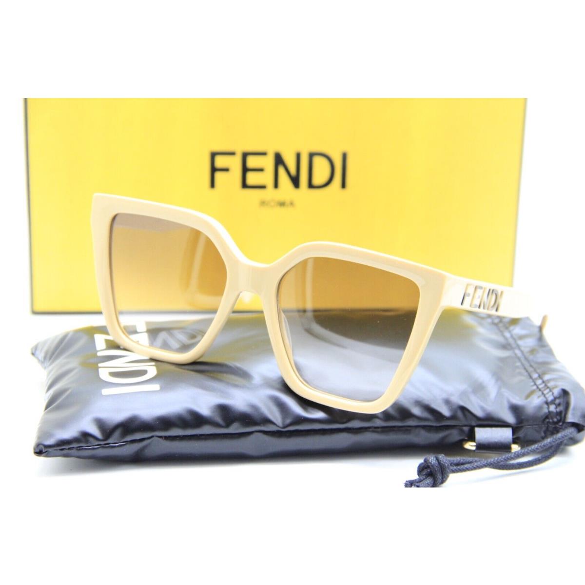 Fendi FE 40086I 72F Beige Sunglasses W/case 55-18