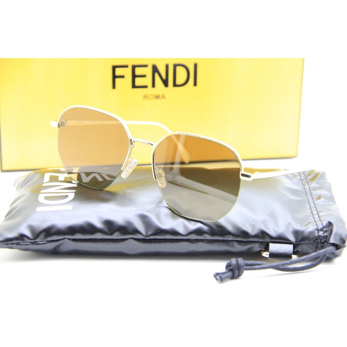 Fendi FE 40004U 10J Gold Sunglasses W/case 55-17