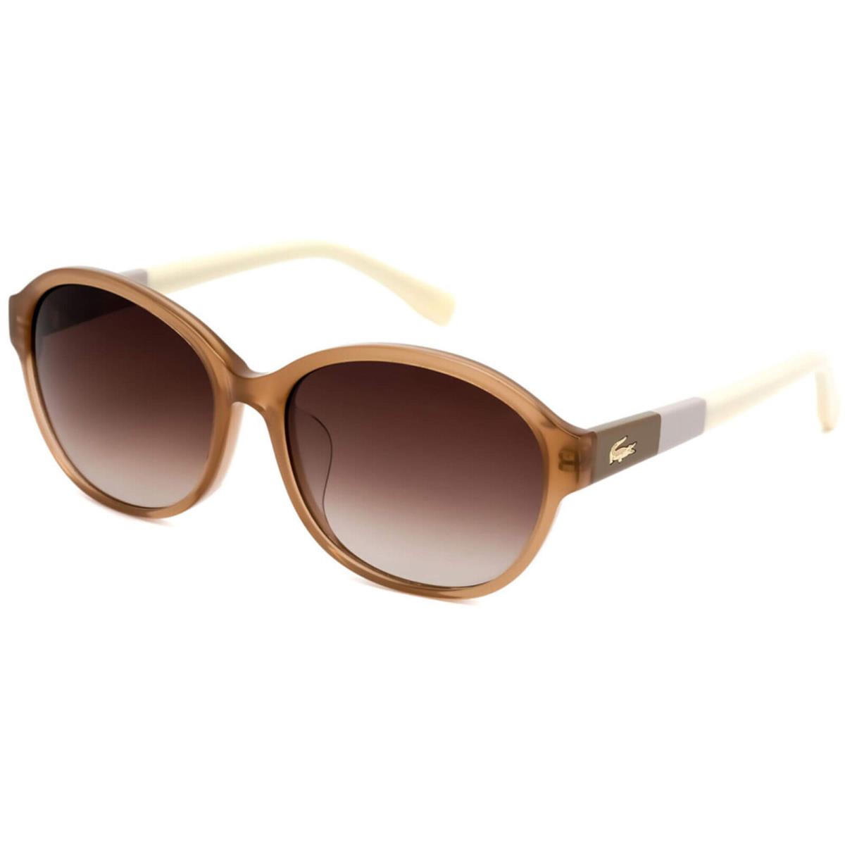 Lacoste Unisex Sunglasses Transparent Brown/beige Oval Frame Lacoste L808SA 264 - Frame: Transparent Brown/Beige, Lens: Gradient Brown