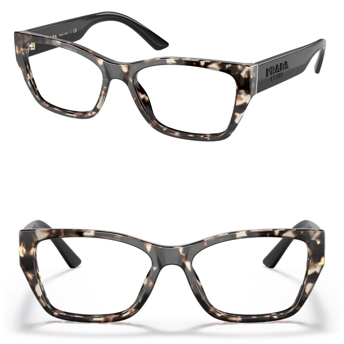 Prada PR11YV Black Sand Havana Logo Square Eyeglasses Optical Frame 54 mm 11Y