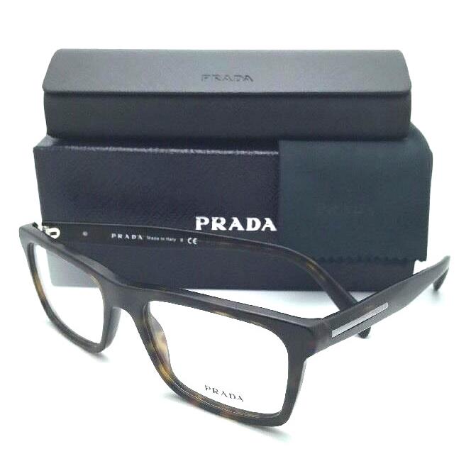 Prada Rx-able Eyeglasses Vpr 06R HAQ-1O1 55-18 Matte Havana Frames with Case