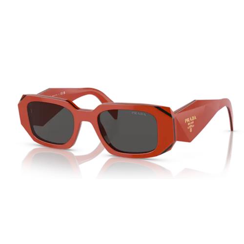 Prada Sunglasses PR 17WS-12N5S0 Black / Orange w/ Gray Lens 49mm