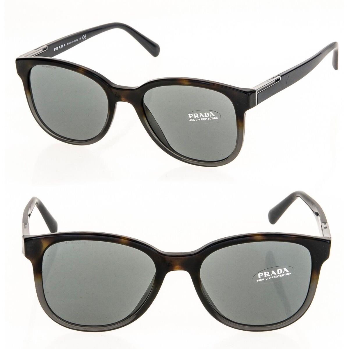 Prada Square 08U Black Gray Havana Logo Sunglasses PR08US Men Luxury