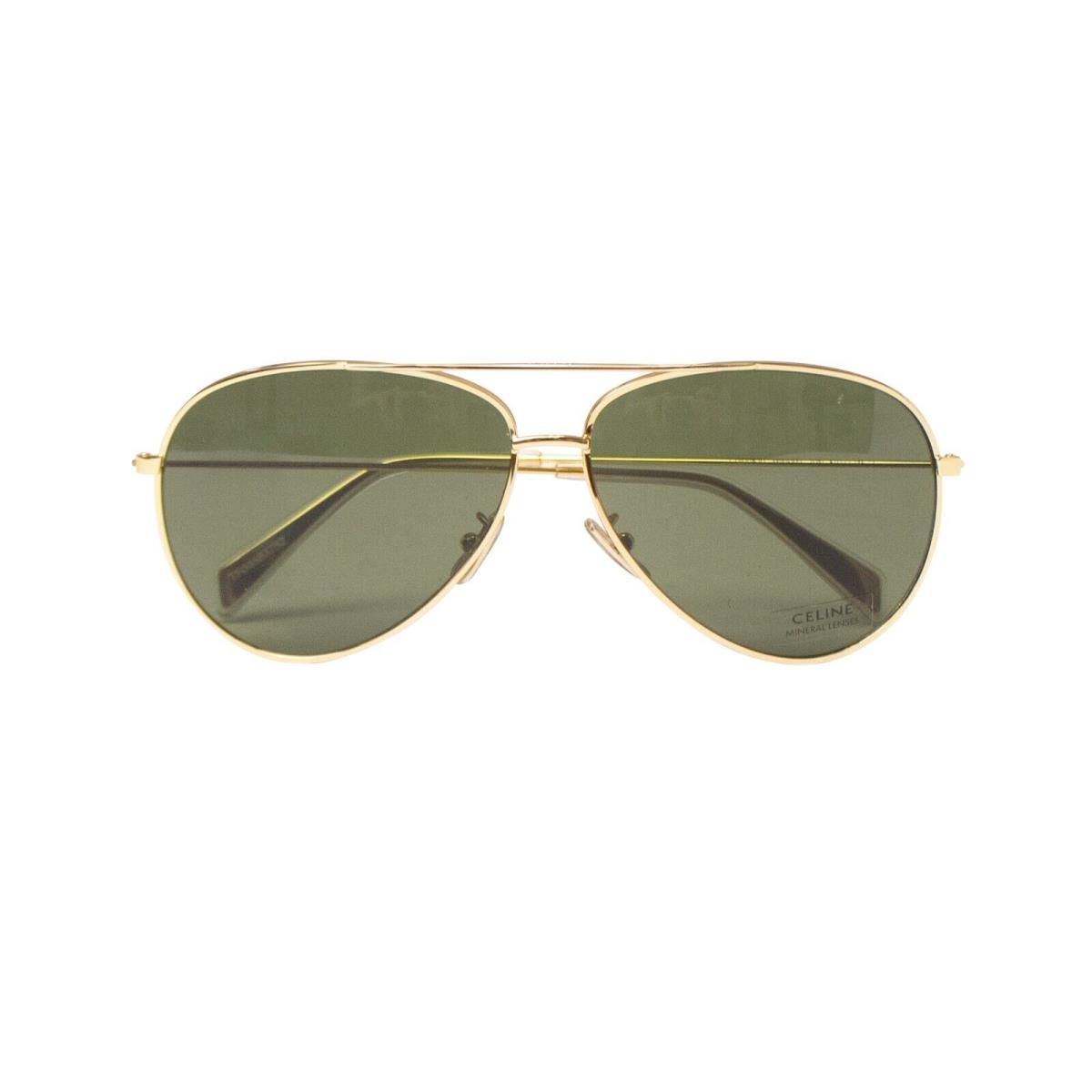 Celine Gold Green Metal Frame Sunglasses Size OS