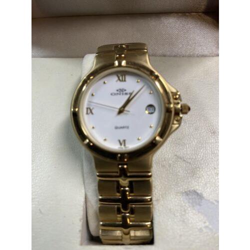 Oniss Paris White Dial Gold Tone Bracelet Unisex Luxury Watch