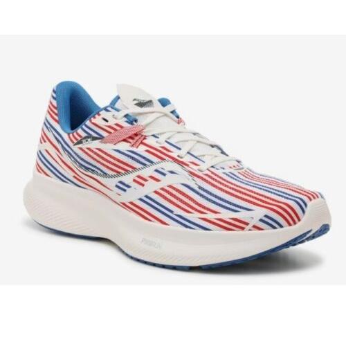 Saucony Men`s Ride 15 Running Shoes Red White Blue Usa Size 9.5 US S20729-76