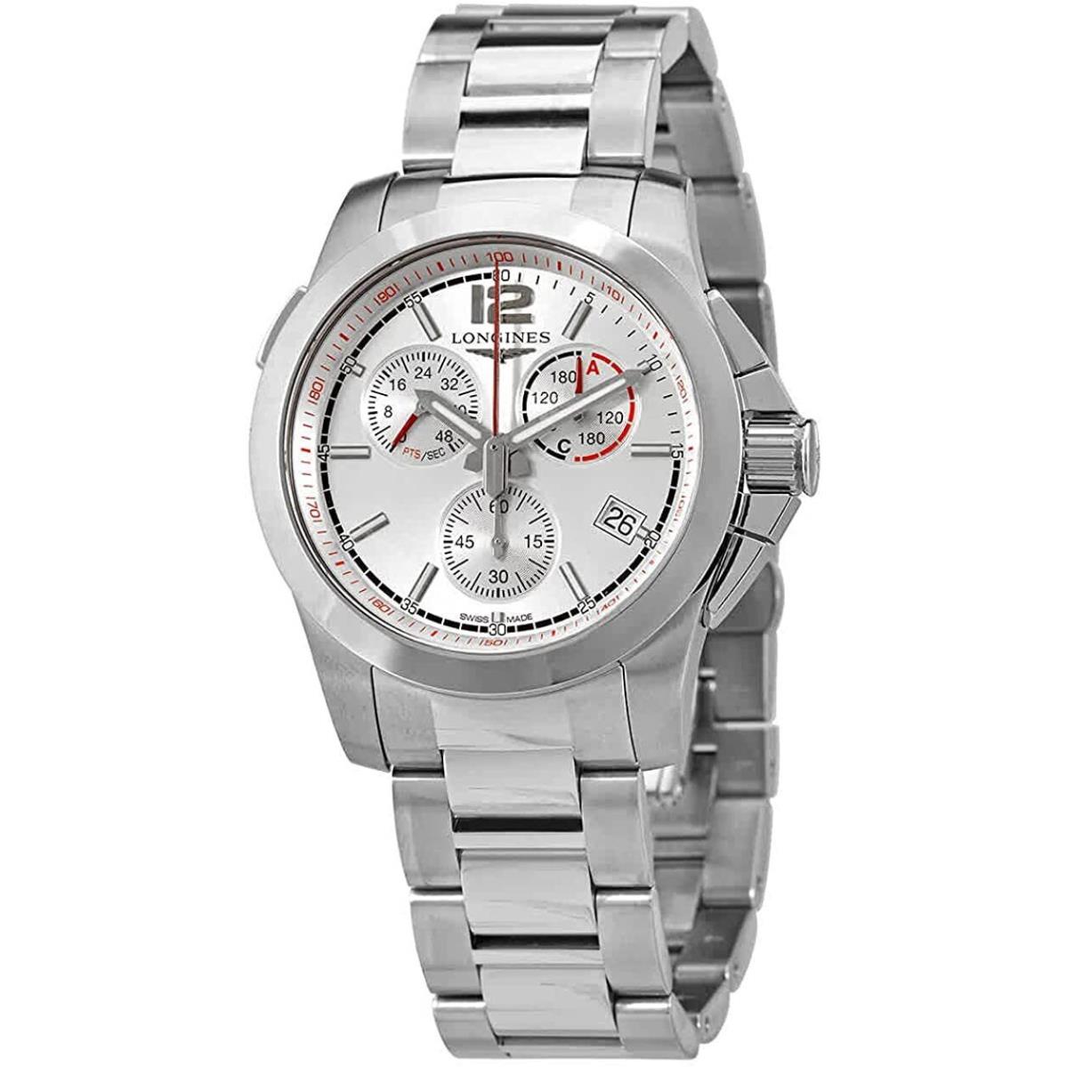 Longines Conquest Chronograph Jumping 41 Stainless Steel Mens Watch L37014766