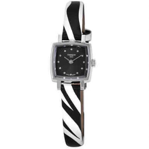 Tissot Lovely Quartz Diamond Black Dial Ladies Watch T058.109.17.056.00 - Black Dial, Two-tone (Black and White) Band