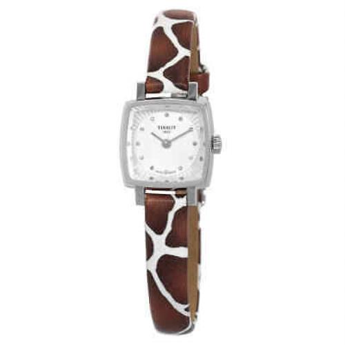 Tissot Lovely Giraffe Quartz Diamond Silver Dial Ladies Watch T058.109.17.036.00 - Silver Dial, Two-tone (White and Brown) Band