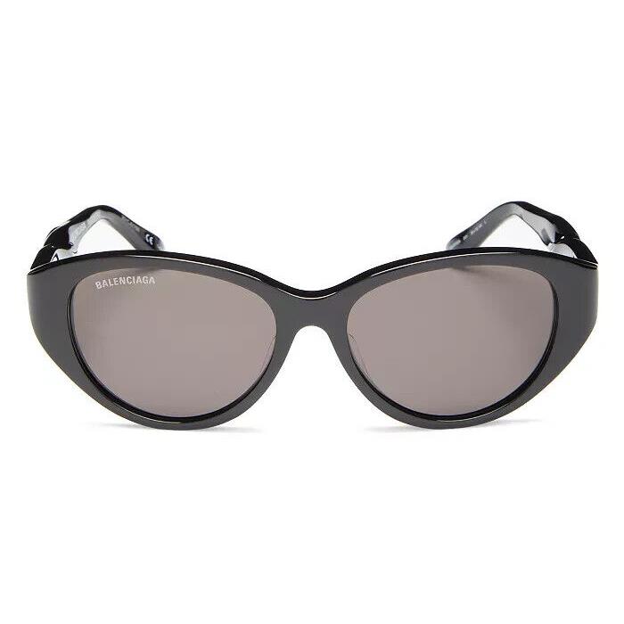 Balenciaga S2243 Womens Black Oval Sunglasses 55mm