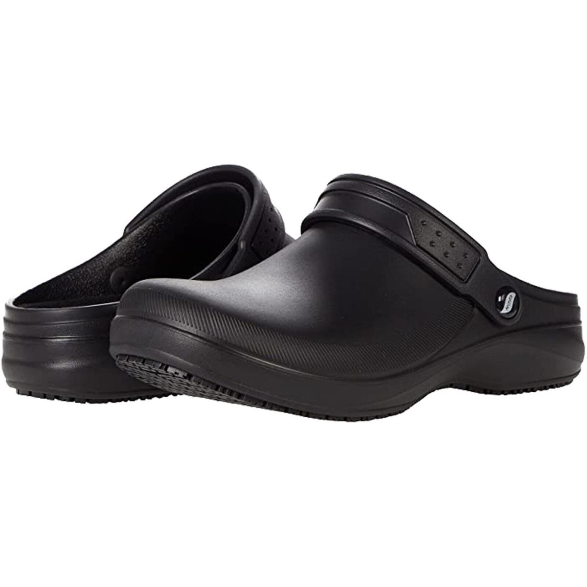 Womens Skechers 108067 Riverbound Rubber Slip On Resistant Work Clog Shoes Black