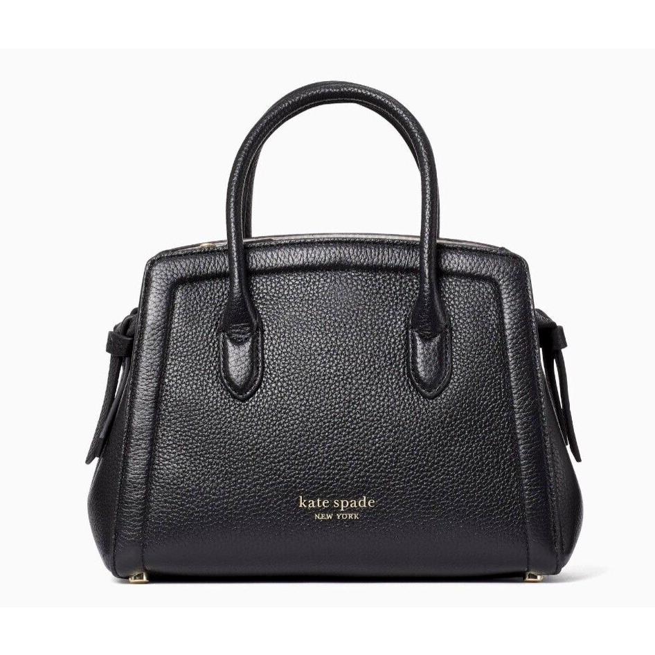 New Kate Spade Knott Pebble Leather Mini Satchel Black