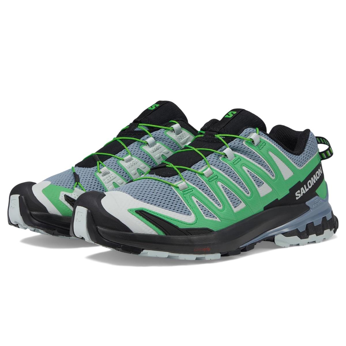 Man`s Sneakers Athletic Shoes Salomon XA Pro 3D V9 Flint Stone/Green Gecko/Black