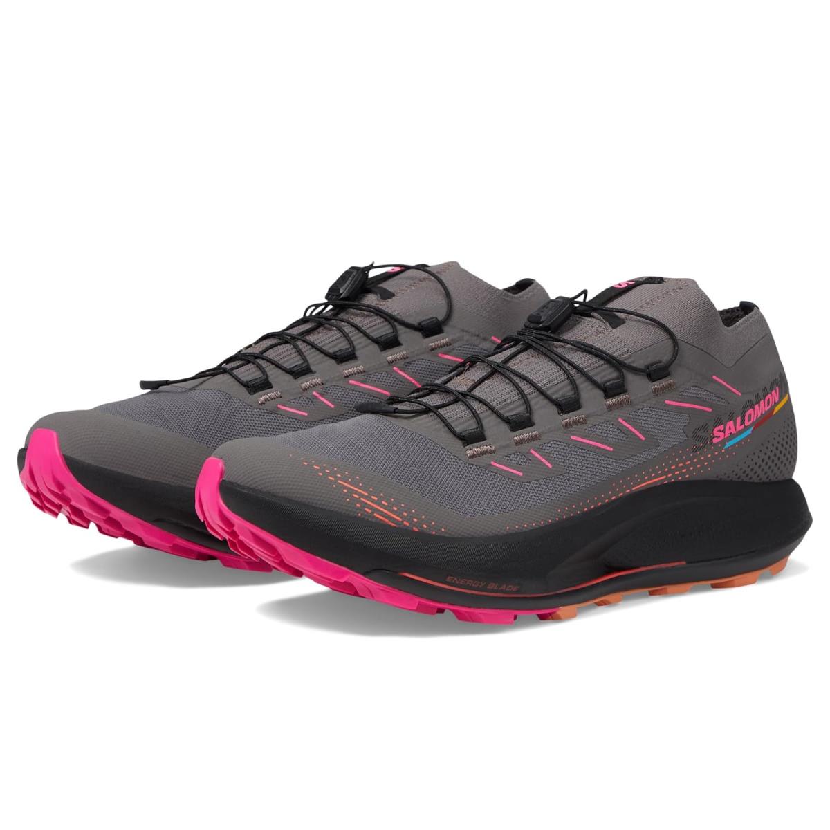 Woman`s Sneakers Athletic Shoes Salomon Pulsar Trail 2 /pro Plum Kitten/Black/Pink Glo
