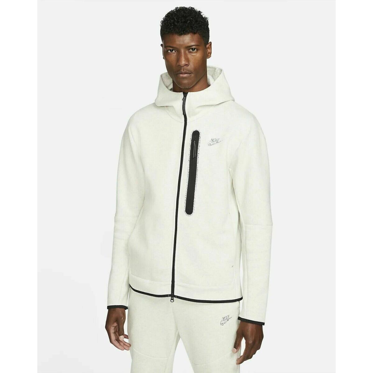 DD4688-100 Nike Tech Fleece Full Zip Heathered Hoodie Hooded Jacket