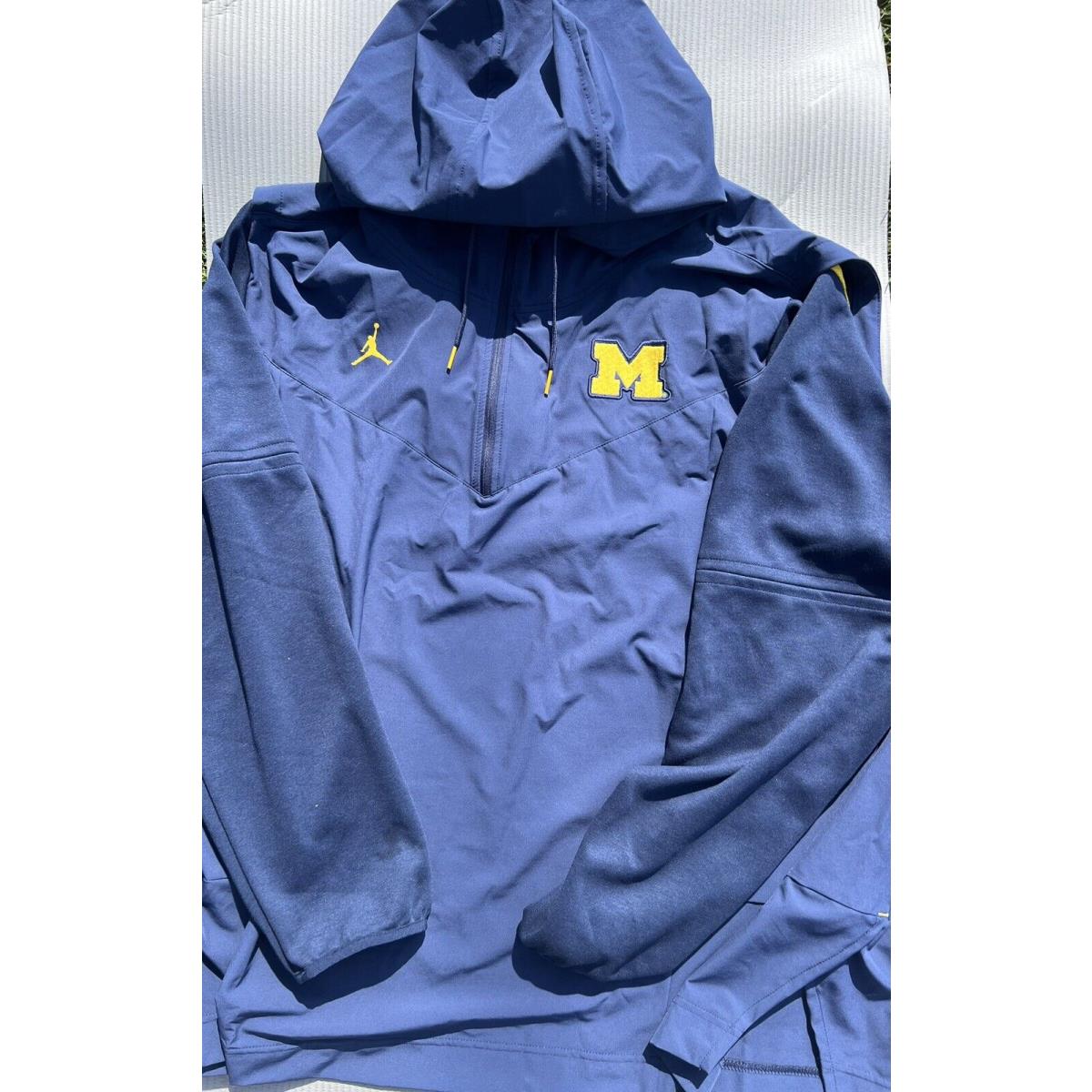 Small Jordan Michigan Wolverines On Field Mesh 1/2 Zip Jacket DR0587-419