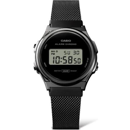 Casio Digital Black Dial Unisex Stainless Steel Band Watch A171WEMB-1ADF