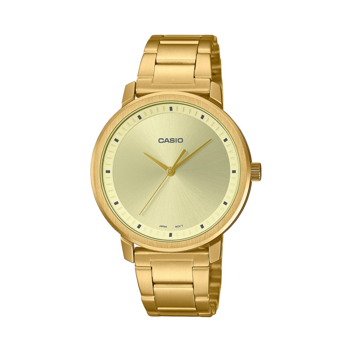 Casio Analog Gold Dial Women`s Gold Tone Stainless Steel Watch LTP-B115G-9EVDF