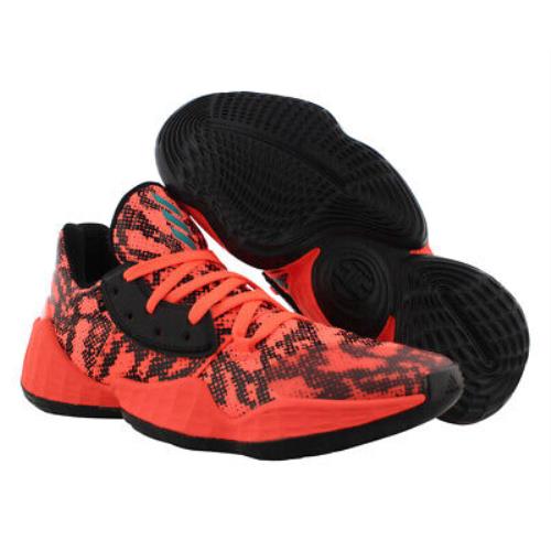  adidas Kids Unisex's Harden Vol. 4 Basketball Shoe, Signal  Coral/core Black/Signal Coral, 4 M US