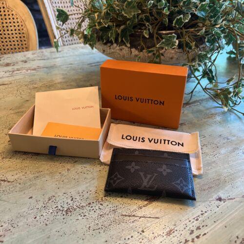 Louis Vuitton Monogram Graphite Eclipse Double Card Holder Leather