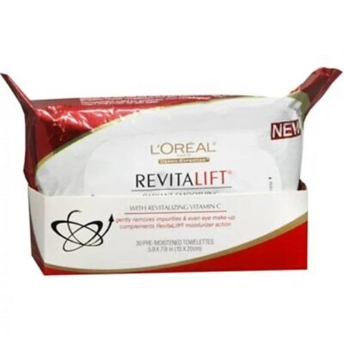 6 Pack - L`oreal Dermo-expertise Revitalift Wet Cleansing Towelettes 30 Each