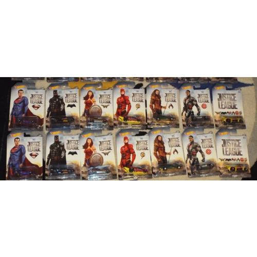Hot Wheels Cars Complete Set of 7 Justice League 2017
