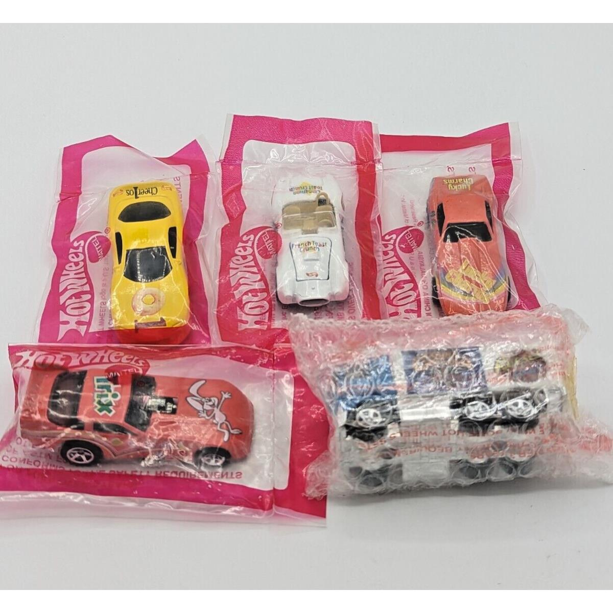 Hot Wheels 1997 General Mills Mail in Promo Cereal Cars Complete Set of 5