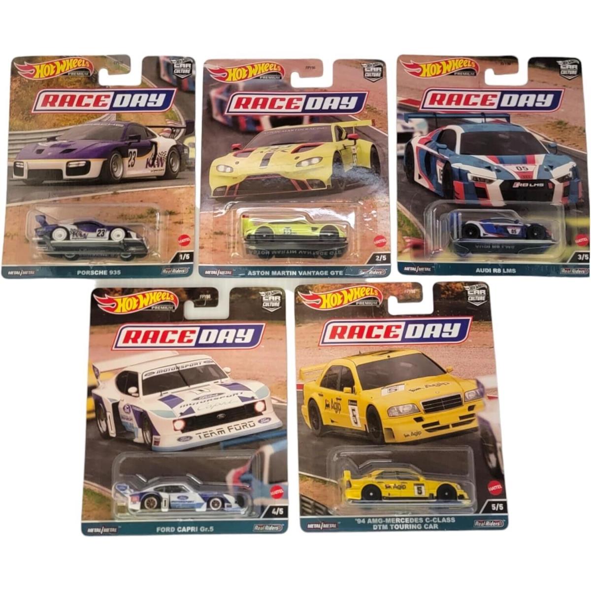 Hot Wheels 2023 Car Culture Race Day Set of 5 Cars FPY86-959D 1:64 Diecast Cars - Multi-Color